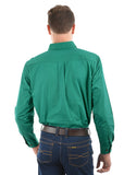 HARD SLOG MENS Half Placket Light Cotton Shirt L/S | Green