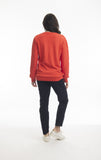 V-neck Cable Knit Jumper | Flame Red