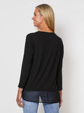 Georgette Hem Top | Black