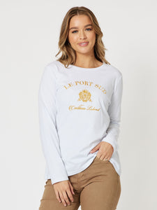 Le Port Sud Long Sleeve Tee | White