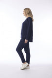 ORIENTIQUE TOP CREW NECK TOP | 52712 NAVY