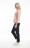 Boat Neck Knit | Soft Pink Melange