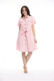 ORIENTIQUE | Linen Blend Dress Collar Buttonthrough