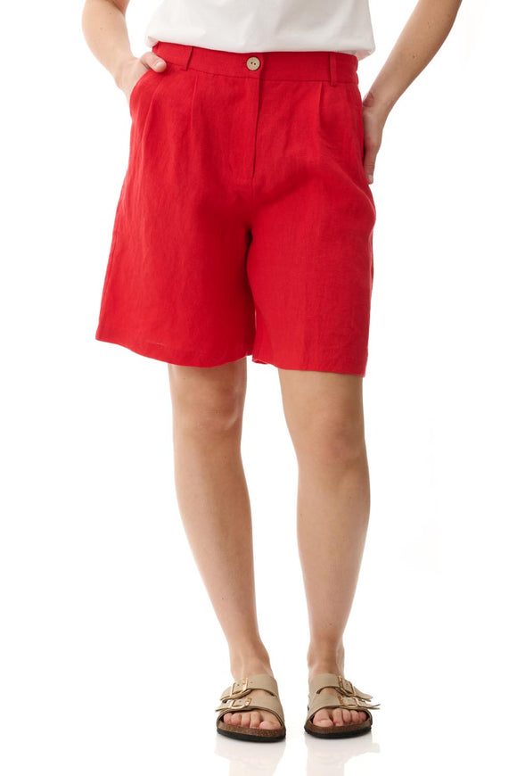 GIVONI #2AL95 - LINEN SHORT | SCARLET