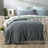 RENEE TAYLOR Quilt Cover Set - Vintage Stone Washed Cotton