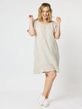 G0RDON SMITH Ruffle Hem Linen Dress |NATURAL