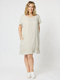 G0RDON SMITH Ruffle Hem Linen Dress |NATURAL