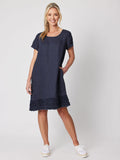 G0RDON SMITH Ruffle Hem Linen Dress |