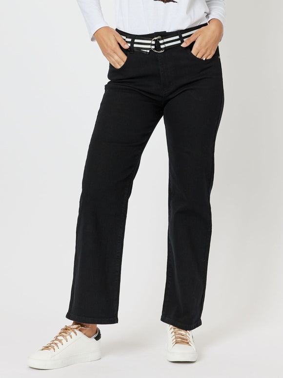 THREADZ|Vicki High Rise Bootcut Jean - Black