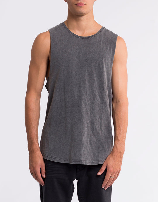 Over Crouch Acid Muscle Tee | Charcoalo