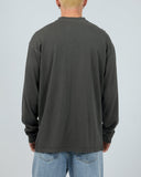 SILENT THEORY Henley Ls Top Charcoal