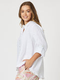 Ruffle Hem Linen Shirt Gordon Smith