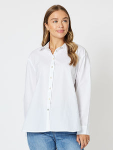 THREADZ|Urban HiLo Relaxed Shirt - White