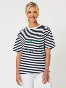 Saint Tropez Striped Tee | Navy