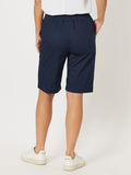 THREADZ|Santorini Cotton Pull On Shorts - Navy