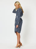 Harbour Dress with waist Tie | Navy