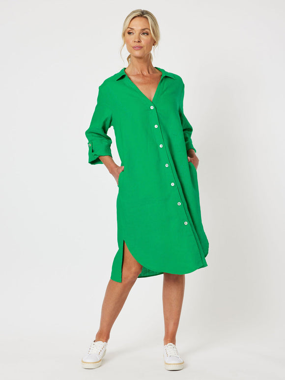 On Point Shirt Dress | Emerald