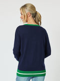 GORDON SMITH|HARVARD V NECK TRIM JUMPER - NAVY