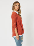 THREADZ|Claire 2 In 1 Top - Burnt Orange