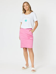 THREADZ |Portia Cotton Skirt - Hot Pink