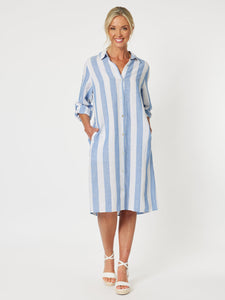 Gordon Smith| Hamptons Stripe Dress - Blue