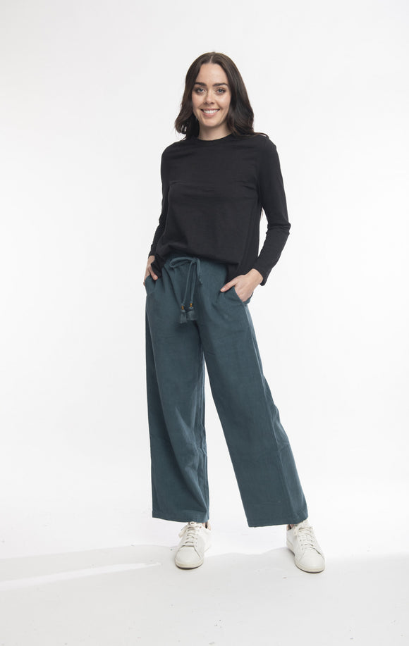 ORIENTIQUE Cord Solid Flared Trouser