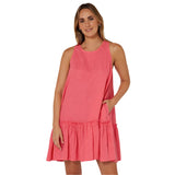 PILBARA LADIES LINEN SUN DRESS | LIPSTICK- RMPC137