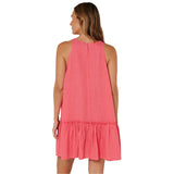 PILBARA LADIES LINEN SUN DRESS | LIPSTICK- RMPC137