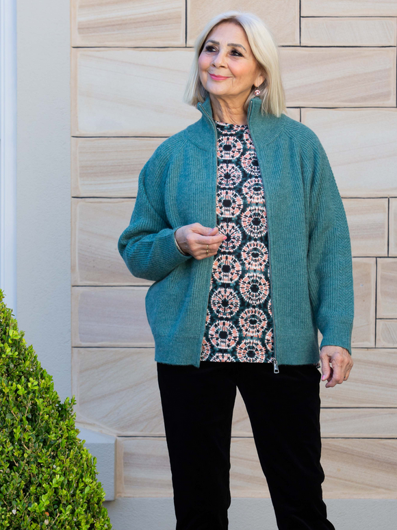 EQUINOX ZIP RIB KNIT CARDIGAN 5087
