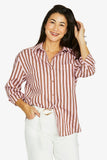 JUMP RIBBON STRIPE SHIRT | PINK/PECAN 606J3051A