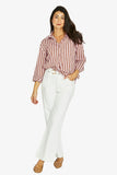 JUMP RIBBON STRIPE SHIRT | PINK/PECAN 606J3051A