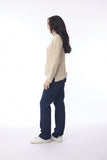 ORIENTIQUE KNIT TOP R-NECK  | 1327 NATURAL MELANGE