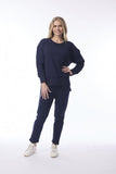 ORIENTIQUE TOP CREW NECK TOP | 52712 NAVY