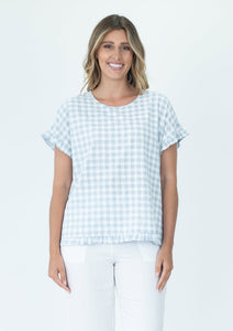 RENOMA  Check Frill Top