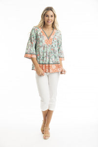 Orientique  - ISHIGAKI FLARED SLEEVE TOP