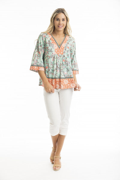 Orientique  - ISHIGAKI FLARED SLEEVE TOP