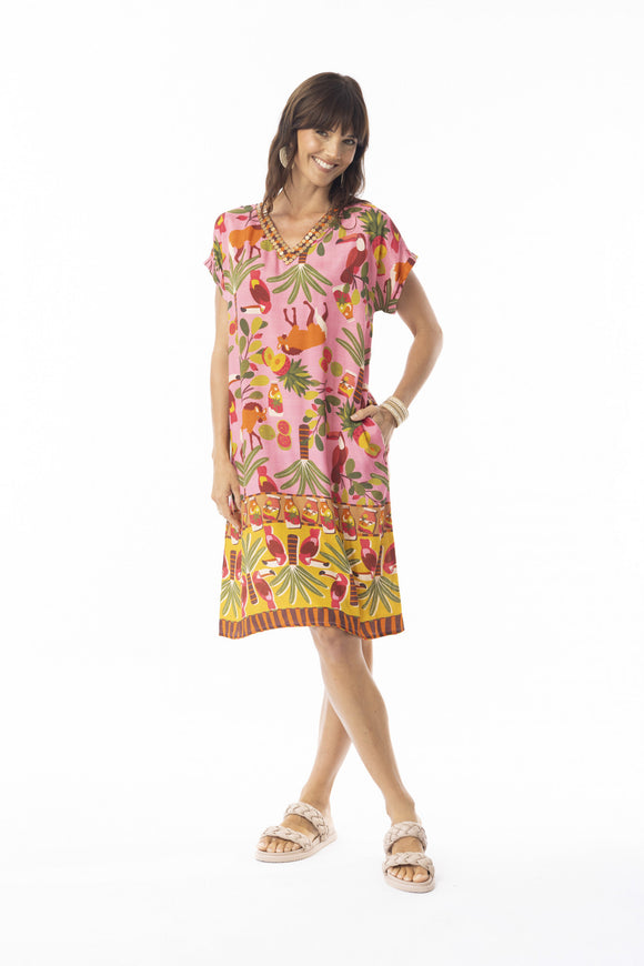 ORIENTIQUE - ESCAPE CHAIRA DRESS SHORT SLEEVE | 40152