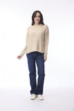 ORIENTIQUE KNIT TOP R-NECK  | 1327 NATURAL MELANGE