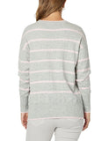 Mosman Stripe Crew Neck Jumper in Silver