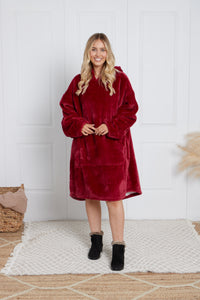 Long Slave Blanket Hoodie | Red