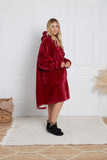 Long Slave Blanket Hoodie | Red