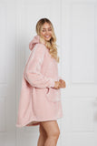 Long Slave Blanket Hoodie | Pink