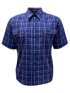 Medium Check S/S Shirt | Blue