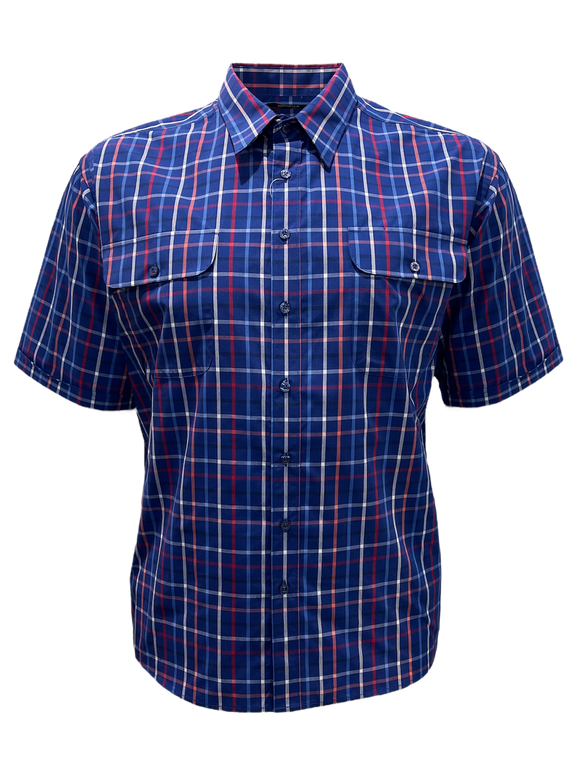 Medium Check S/S Shirt | Blue