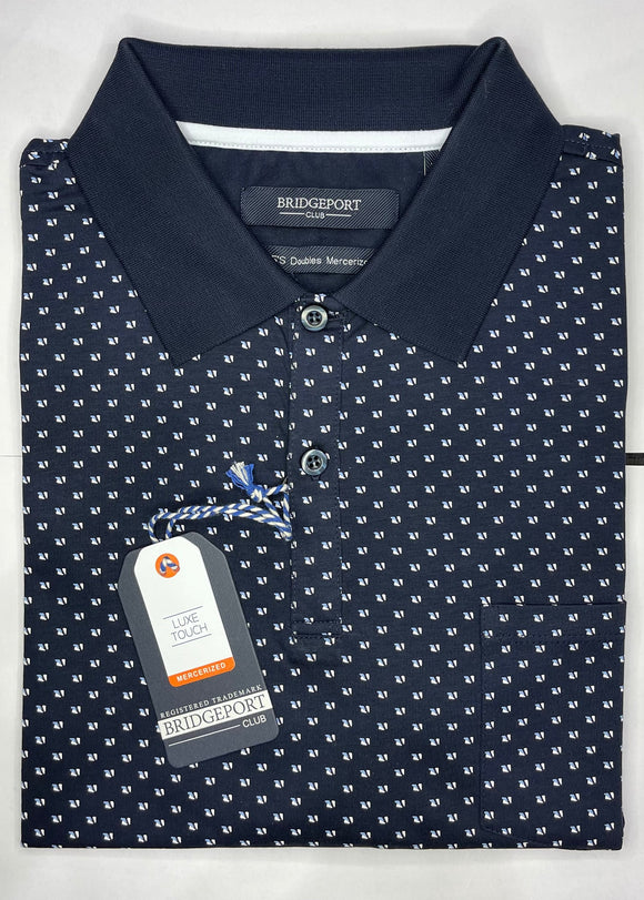 Bridgeport Mens Double Mercerized Polo | Navy