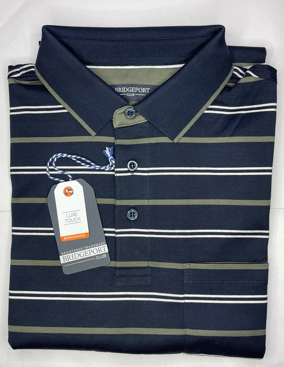 Bridgeport Mens Double Mercerized Polo | Midnight