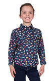 HARD SLOG KIDS TORI 1\2 PLACKT LONG SLEEVE SHIRT | NAVY