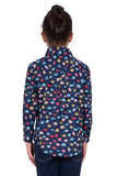 HARD SLOG KIDS TORI 1\2 PLACKT LONG SLEEVE SHIRT | NAVY