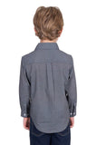 HARD SLOG KIDS THOMAS 1\2 PLACKT LONG SLEEVE SHIRT | NAVY\TAN