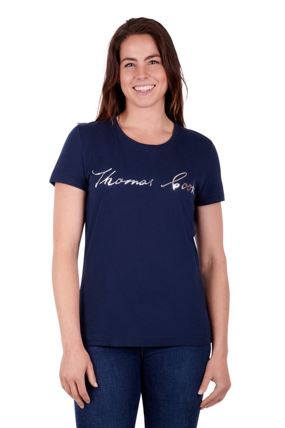 Script SS Tee | Navy